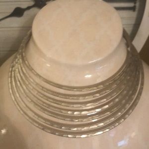 Silver stacked necklace